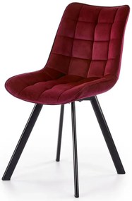 Bordowe eleganckie krzesło tapicerowane - Letres