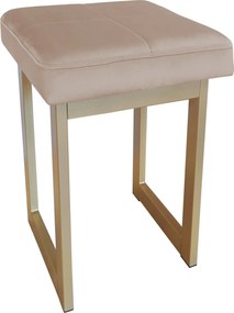 Taboret SOLID tkanina Welur stelaż metalowy STOŁEK LOFT : Kolor Stelaża - Złoty, Kolor tkaniny - VELVET - MG06, Typ tkaniny - Velvet, Wysokość - 60 cm