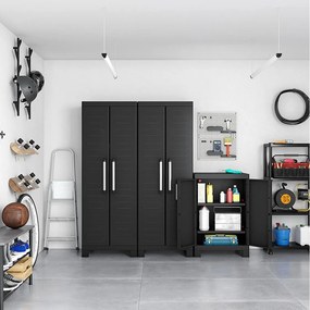 Szafka na miotły ogrodowe z żywicy "Cindy" z półkami wewnętrznymi i podniesionymi nóżkami cm65x45 182h