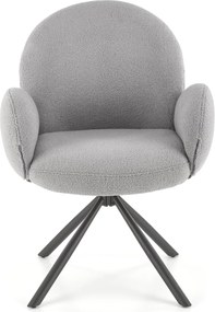 Obrotowy fotel jadalniany K498 z tkaniny bouclé
