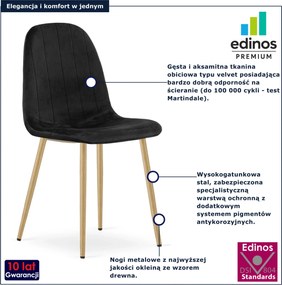 Czarne tapicerowane krzesło do stołu F6-R19