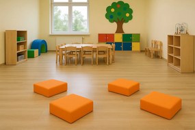 Piankowa pufa przedszkolna Kiddo kwadrat, wysokość 15 cm