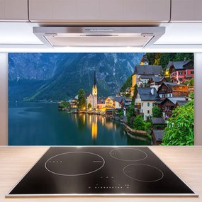 Szkło Ozdobne do Kuchni Nocna Panorama nad Jeziorem