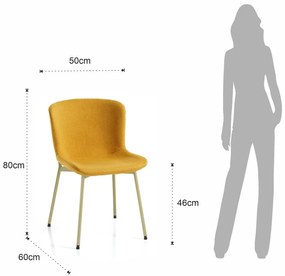 Krzesła w kolorze ochry zestaw 2 szt. Snug – Tomasucci