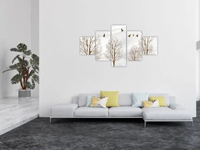 Obraz - Jeleń przed rzeką (125x70 cm)