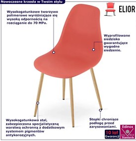 Czerwone minimalistyczne krzesło do salonu cynober C9-C65