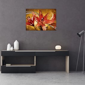 Obraz na szkle kwiatów lilii (70x50 cm)