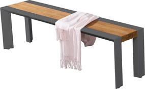 Ciemnoszaro-brązowa metalowa ławka ogrodowa Silea – Garden Pleasure