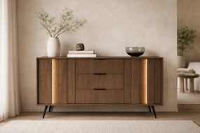Komoda Flaro 153 cm z szufladami - dąb dunin