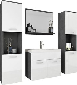 MINIO go for it, Meble łazienkowe MONTANA XL w kolorze matera/biały połysk