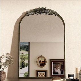 Lustro łukowe metalowe - dł. 60,5 x wys. 91,6 cm - złote Lustro ścienne designerskie