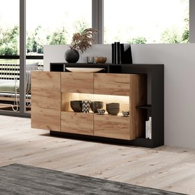 Komoda ALBINA 155 cm do Salonu Sypialni Dąb craft złoty