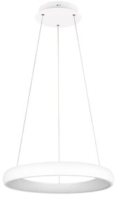 Biała lampa wisząca LED ze ściemniaczem i metalowym kloszem ø 62 cm Cardona – Trio