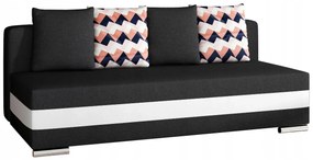 Sofa rozkładana z funkcją spania CALIA czarna/biała ELTAP