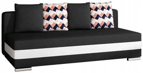 Sofa rozkładana z funkcją spania CALIA czarna/biała ELTAP