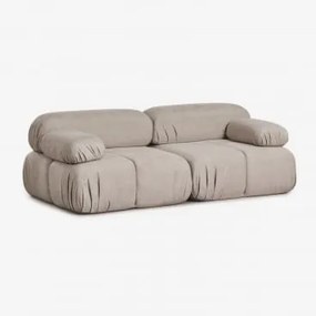 Sofa Modułowy 2-częściowy Z Tkaniny Bouclé Pakowany Próżniowo Kendall Bukla Czekoladowy Brąz - Sklum