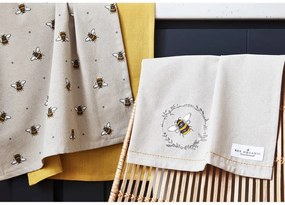 Zestaw 3 beżowo-żółtych bawełnianych ścierek kuchennych Cooksmart ® Bumble Bees
