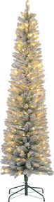 HOMCOM Choinka 210 cm, Girlanda LED, Sztuczne Gałęzie, Ognioodporne, Metalowa Podstawa, Zielony | Aosom PL
