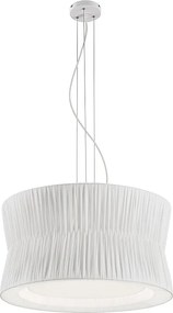 Lampa sufitowa CORA w stylu klasycznym - plisowany klosz wst?gowy - g?. ø59 cm x 3x E27 60W - stalowo-bia?a - IP20