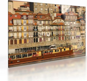 Obraz na szkle - Dzielnica Waterfront, Portugalia (70x50 cm)
