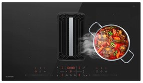 Klarstein AirJet FlexPro 90cm 4 Strefy Płyta Indukcyjna z Okapem Czarny