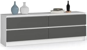 Komoda nowoczesna z gładkim biały frontem + grafit M3-R71