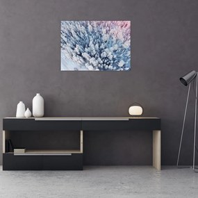 Obraz na szkle ośnieżonych drzew (70x50 cm)