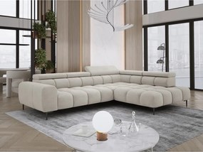 Narożnik PLAZA L Prawostronny z elektryczną regulacją siedziska w tkaninie CLOUD 03 WERSAL