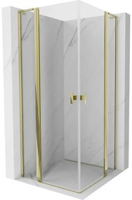 Mexen Mist L Duo kabina prysznicowa uchylna 95 x 95 cm, transparent, złota - 8A4L-095-095-50-00