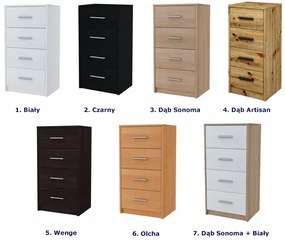 Minimalistyczna komoda z szufladami wenge - Gopox 5X
