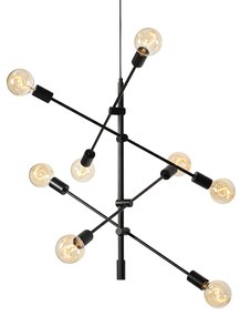 Industrialna lampa wisząca czarna 8-świateł - SydneyPrzemysłowy Oswietlenie wewnetrzne