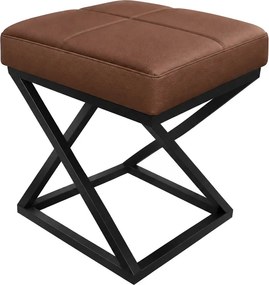 Pufa ZOA LOFT podstawa czarna : Kolor nogi - Czarna, Kolor tkaniny - EKO-SKÓRA - 3D, Typ tkaniny - Eko-skóra