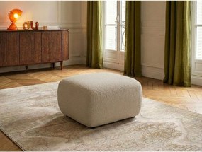 Beżowy podnóżek z materiału bouclé Montaigne – Bobochic Paris