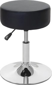 Taboret MCW-C22, stołek otomana,  imitacja skóry, czarny