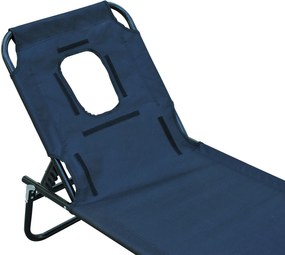 Outsunny Leżak Ogrodowy Relaksacyjny Trójnożny z Okienkiem Czarny Komfort i Styl | Aosom PL