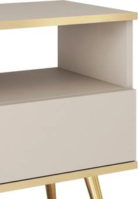 ORIANA Szafka nocna S 54 beżowa | nogi złote
