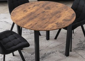 Okrągły stół Shinning 100 cm z czarnymi nogami MDF i blatem z płyty laminowanej