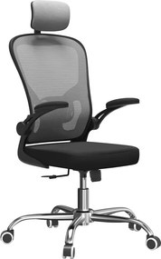 Szary Ergonomiczny Fotel Biurowy Do Komputera Obrotowy E2-N74