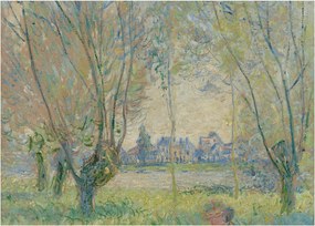 Obraz na szkle - Claude Monet, Woman Seated under the Willows, reprodukcje (70x50 cm)