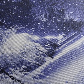 Obraz - Magiczna zimowa noc (z zegarem) (90x30 cm)