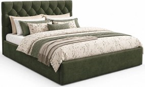 Zielone łóżko tapicerowane z zagłówkiem 3 rozmiary B7-A87