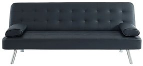 Rozkładana kanapa z funkcją spania MICHELLE II z ekoskóry – kolor czarny