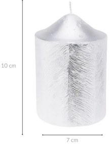 Świeca ozdobna z metalicznym wzorem, 7 x 10 cm