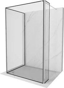 Mexen Kioto ścianka prysznicowa Walk-in 120 x 70 x 30 cm, czarna ramka, chrom - 800-120-070-221-01-70-030