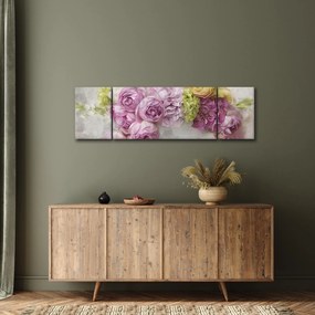 Obraz - Kwiaty na ścianie w pastelowych kolorach (170x50 cm)