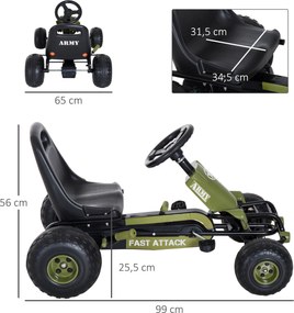 Homcom® samochód na pedały gokart dla dzieci od 3 lat zielony