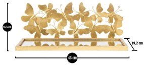 Szafka nocna w kolorze złota Butterfly – Mauro Ferretti