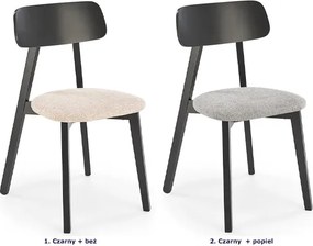 Drewniane tapicerowane krzesło czarny + popiel L0-F97