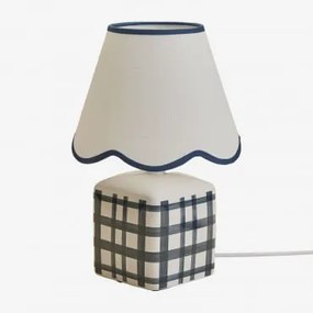 Lampa Stołowa Pirela Ceramiczno-lniana, 35 Cm Dark Blue - Sklum