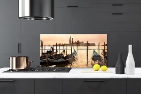 Szkło do Kuchni na Ścianę Łódź Rybacka Na Morzu